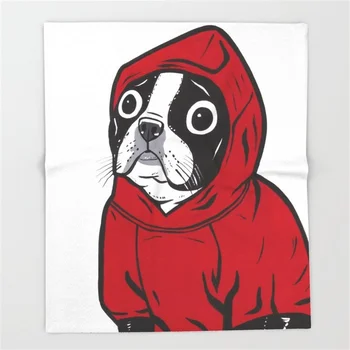 

Red Hoodie Terrier Coral Fleece Fuzzy Blankets on Bed Throws Bedsheet for Kids Girls