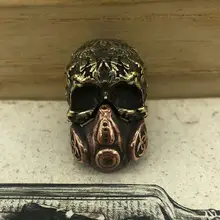 EDC инструменты латунь нож бисер резьба латунь череп бусы на шнурок Паракорд Нож многофункциональный брелок DIY кулон#156