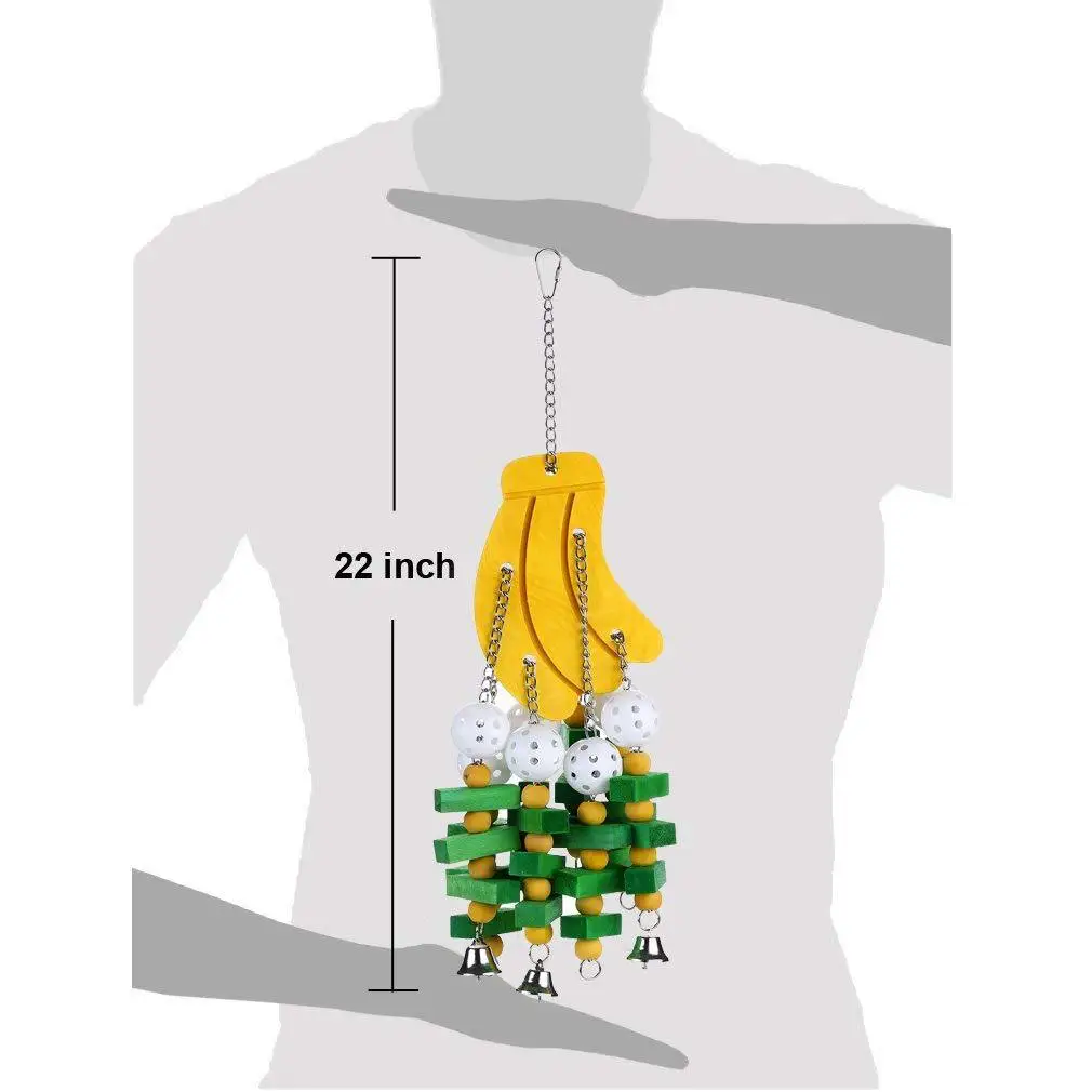 Bird Toys For Parrots Wooden Parrot Supplies Gray Parrot Birds Alex Sun Biting Stairs Swing Wood Bird Toy Swing Banana Bunches 3
