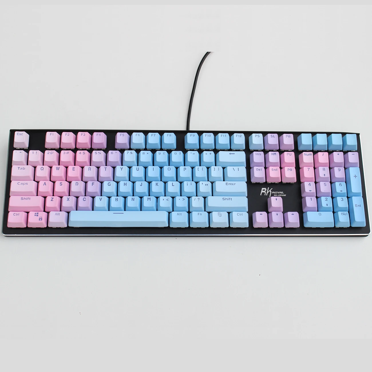 Sunset Blue Gradient Pbt Keycaps Doubleshot Backlit Oem Profile Fit