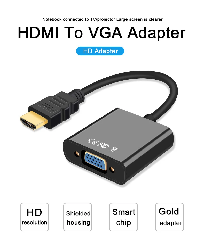 BoeYink адаптер hdmi-vga кабель конвертер HDMI VGA кабель Поддержка 1080P с аудио кабелем для HD tv xbox PS3 PS4 ноутбука ТВ коробка