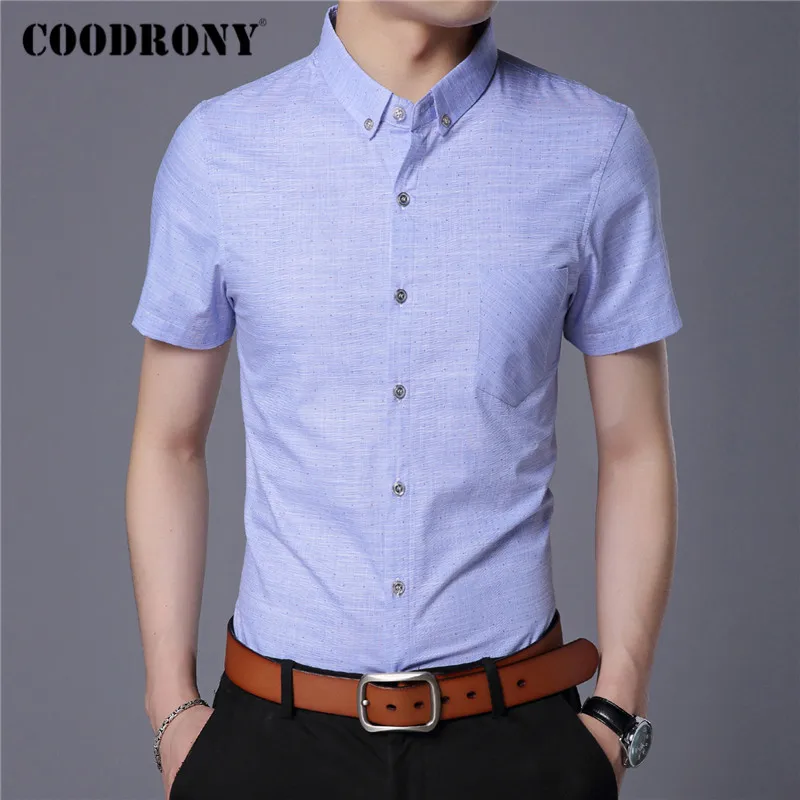 COODRONY Spring Summer Mens Shirts Slim Fit Short Sleeve Shirt Men Clothing Business Casual Camisa Masculina With Pocket C6002S COODRONY Spring Summer Mens Shirts Slim Fit Short Sleeve Shirt Men Clothing Business Casual Camisa Masculina With Pocket C6002S
