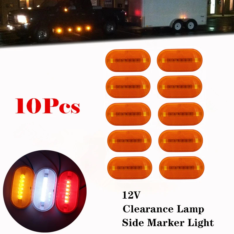 10x 6-светодиодный 12V боковые габаритные огни просвет Задние индикатор сигнала