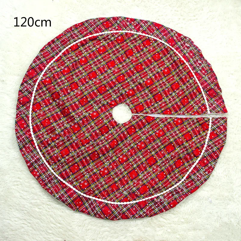 tree skirt 12 1 шт., Полиэстеровая клетчатая Рождественская елка, юбка, ковер, украшение для дома, юбки с елкой, Новогоднее украшение, нетканый материал - Цвет: tree skirt 12
