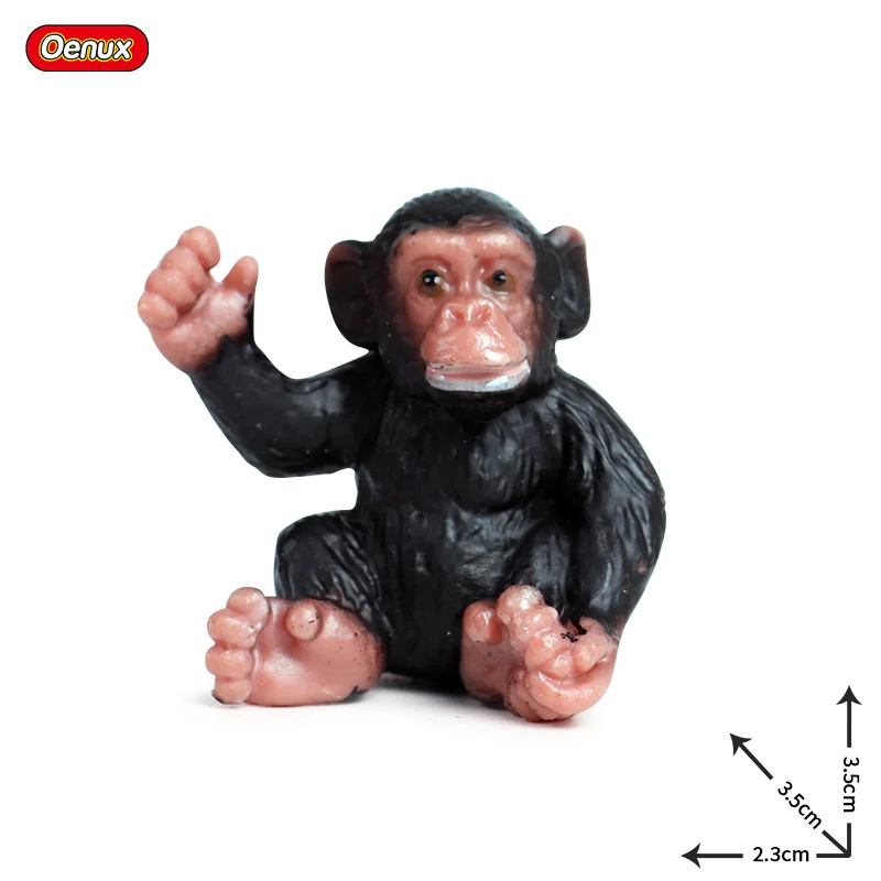 Oenux-子供向けのオリジナルの動物猿,PVC学習フィギュア