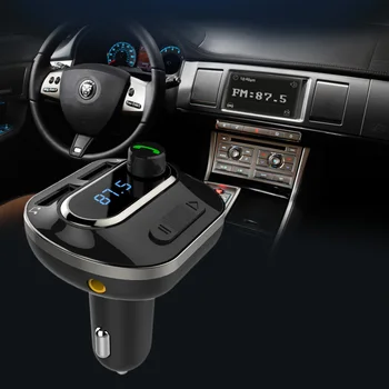

USB Charger Adapter T19 FM Transmitter Bluetooth Receiver Hand-free Car Kit MP3 Player Support TF card U Disk LCD Display