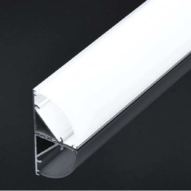 2-20 шт./лот 0,5 м/катушка 45 градусов угловой алюминиевый профиль для 5050 5630 Светодиодная лента, молочно-прозрачная крышка для 12 мм pcb с фитингами