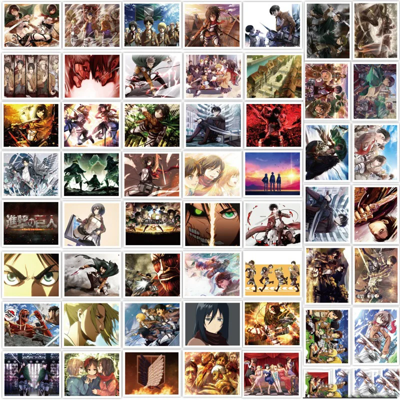 

50PCS Anime Attack On Titan Graffiti Stickers Aesthetic Laptop Scrapbooking Water Bottle Waterproof Decal Sticker Packs Kid Toy