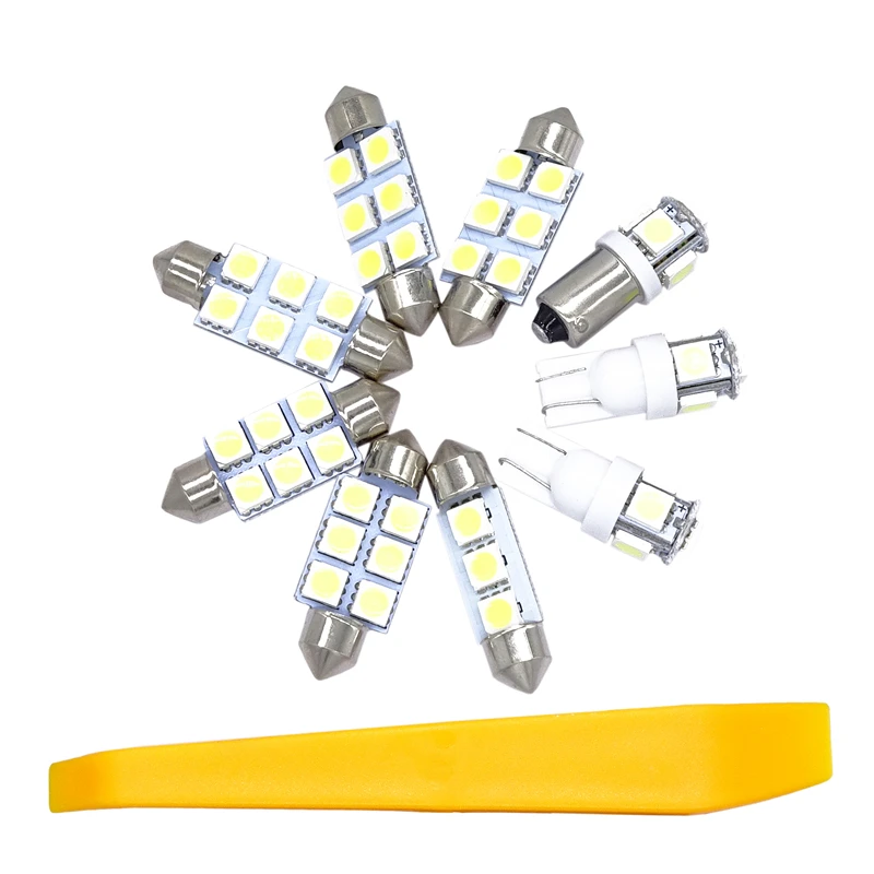 

9 Pcs White LED Interior Light Reading Front Dome Lamp Car Light Decorative Package For VW Jetta MK4 1999 - 2004