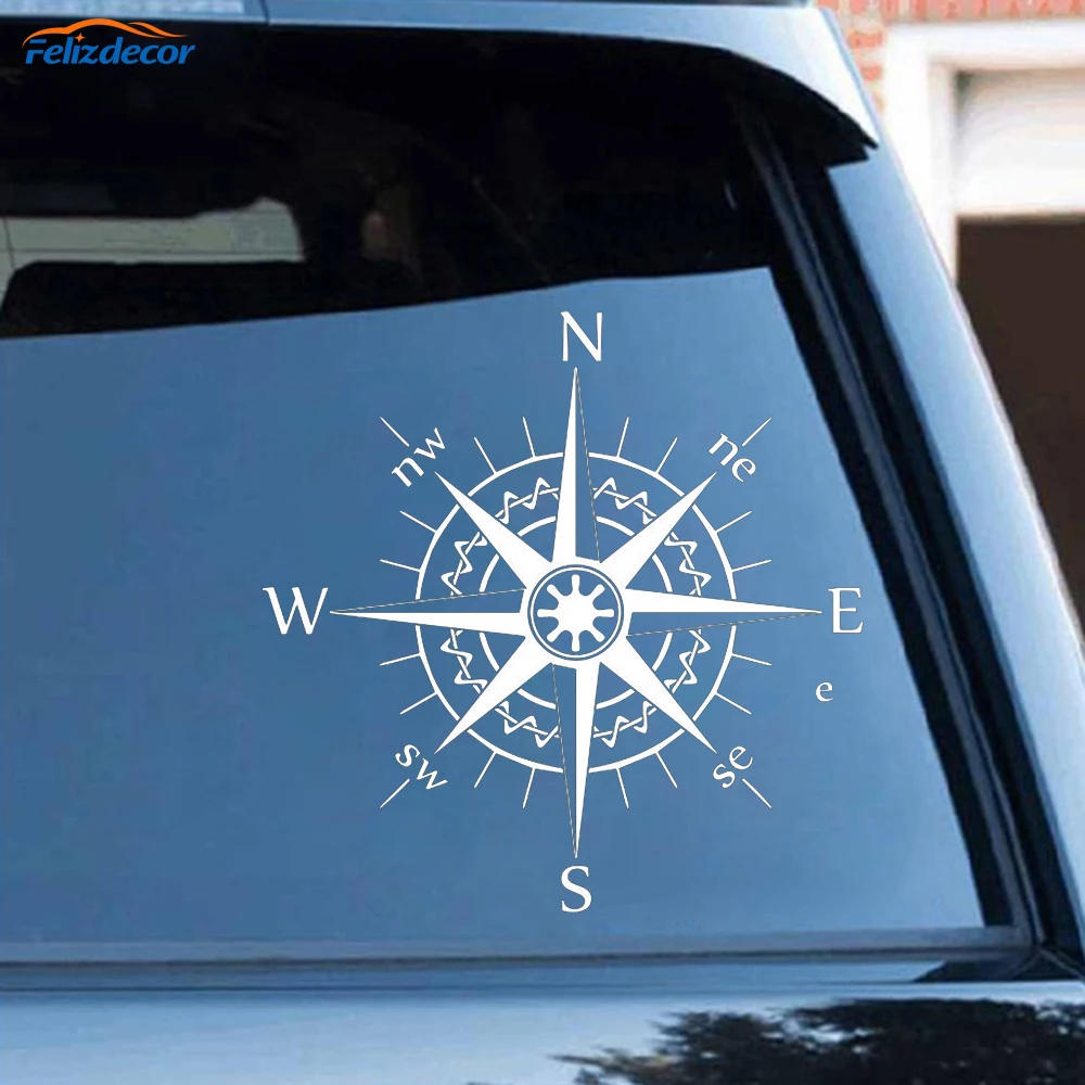 Черная/серебряная Автомобильная наклейка NSWE Compass Wind Rose Bardian виниловая Новый