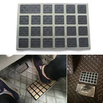 

1PC Black PVC+Steel Car Floor Carpet Pad Foot Mat Heel Pedal Patch Cover 23x15cm Car Mat Wear Step