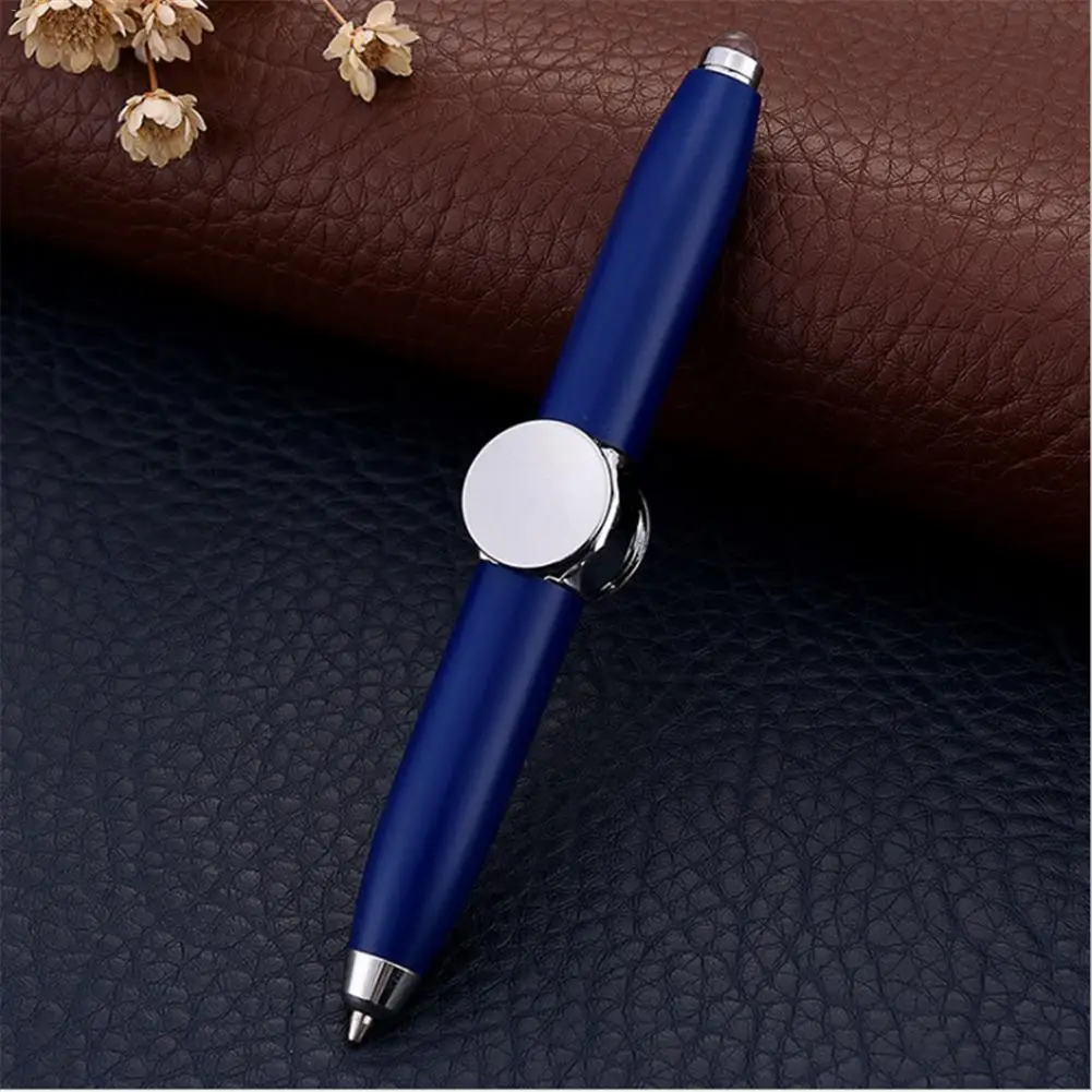 Fingertip Gyro Pen Multi-Function Stainless Steel Business Office Ballpoint Pen Decompression Toy Rotating LED Lamp Iighting Met - Цвет: C