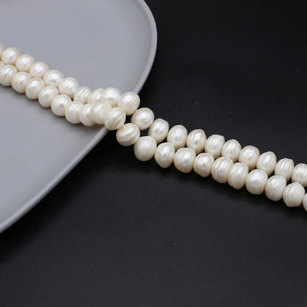 Natural Freshwater Pearl Beads White Nearly Round Loose Pearls Bead For DIY Charm Bracelet Necklace Jewelry Accessories Making