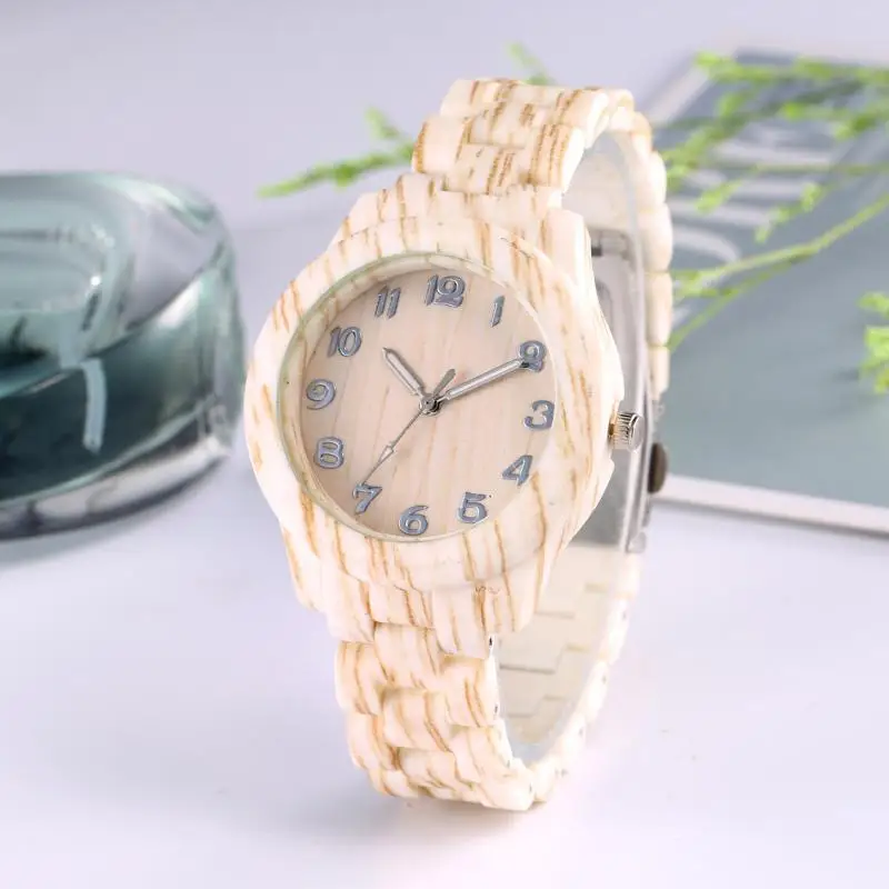 

Kono Celebrity Style Fully Bamboo Watch Men's Fashion with Numbers Creative Watch Modern Wood Ebony Pattern Couple Watch Women's