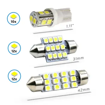 

Dome LED Light Map Bulbs Door License Plate Xenon White 20pcs set Combo Interior