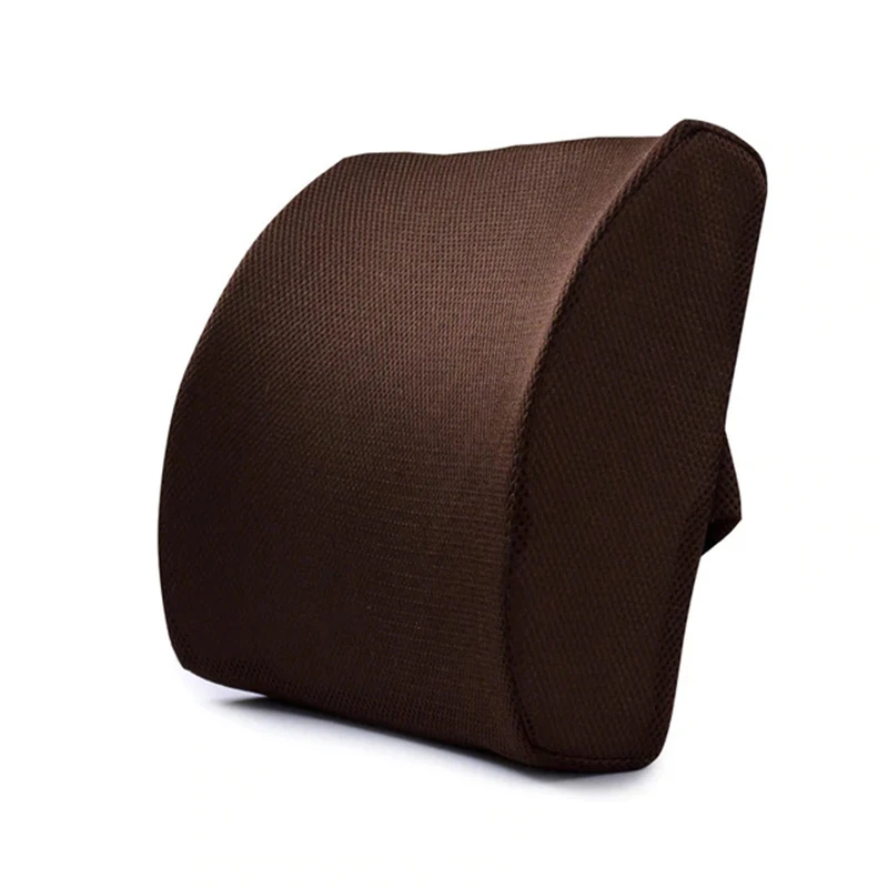 Домашняя офисная поясничная Подушка для спины, кресла для поясницы, автомобильное сиденье, подушка для шеи, 3D подушка с эффектом памяти, массажер для спины, поясничная подушка для сидения - Color: Brown