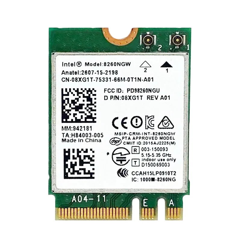 Intel Wireless-ac 8260 8260ac Ngff M.2 Dual Band Card 802.11a/b/g/n/ ac 867mbps Bt 4.2 Wifi Module Network Card - Network Cards - AliExpress