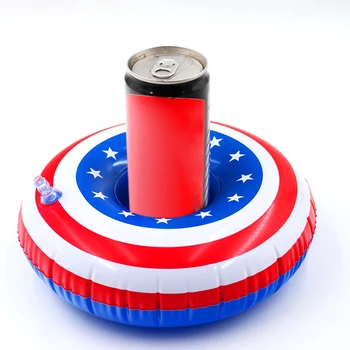 

National Flag Pattern Water Cup Holder Floating Inflatable Easy Carrying Swimming Pool Party Swimming Portable Parts
