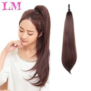 

LiangMo My wig long ponytail in ponytail hair claw clip hair wave phoenix synthetic fiber