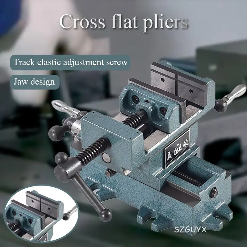 Two-way movement vise workbench Industrial heavy precision cross flat pliers 3 inch 4 inch cross clamp bench