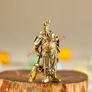 

Handmade, Wu Cai Shen pure copper Guangong pendant, exquisite handicraft decorations