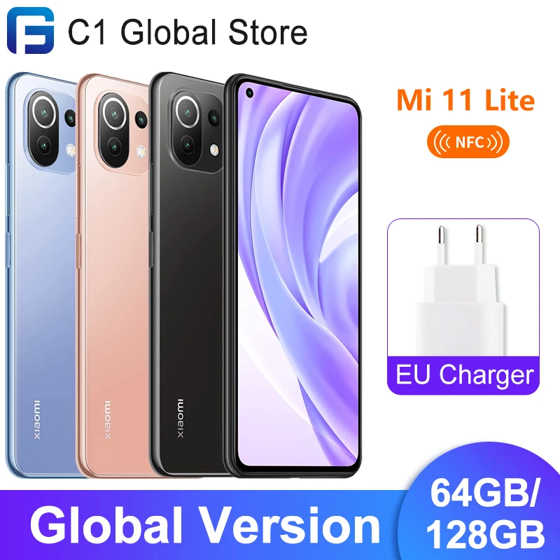 Buen valor Versión Global Xiaomi Mi 11 Lite NFC 64GB/128GB Smartphone Snapdragon 732G Octa Core 64MP cámara trasera 33W de carga rápida bWwnMokD0rx