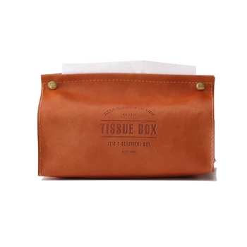 

Container Towel Napkin Tissue Holder Ins Nordic Leather Tissue Box Paper Dispenser Tissue Holder Case For Office Home Decoration