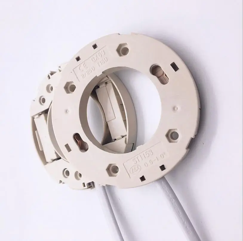 10pcs/lot GX53 Lamp Bases Cupboard Holder Wine Cabinet Copper Wire ABS LED Light Base for Gx53 Led | Лампы и освещение