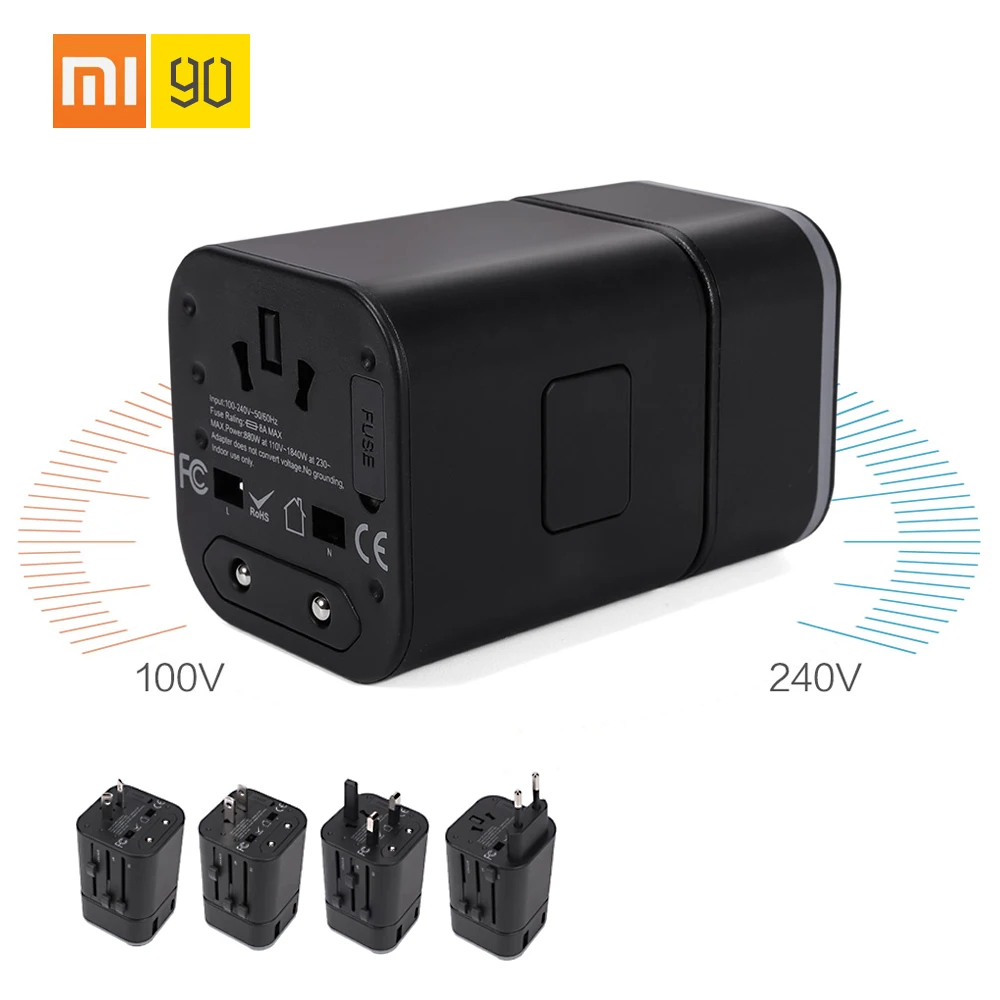 

Xiaomi 90fun Multifunctional Travel Charger Qualcomm QC3.0/2.0 Quick Charge 2-port USB/Type C Power Adapter Phone Charger