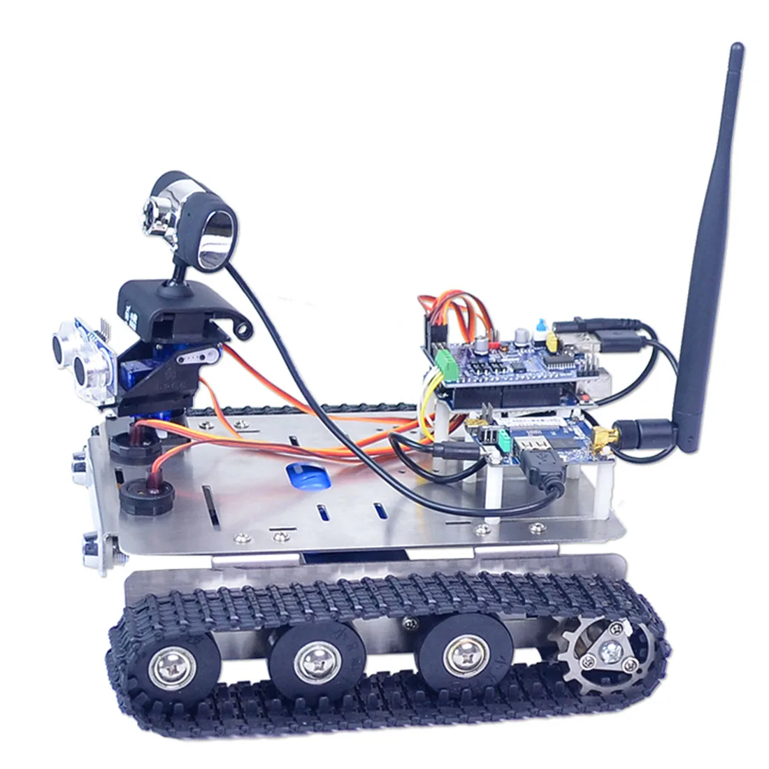Программируемый робот DIY Wifi+ Bluetooth шасси из нержавеющей стали трек танк паровой обучающий автомобиль с графическим программированием XR