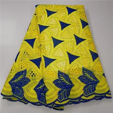 Африканская сухая кружевная ткань, высокое качество, хлопок, кружево, горячая Распродажа, швейцарская вуаль, кружевная ткань из Дубая, африканская ткань, 5 ярдов