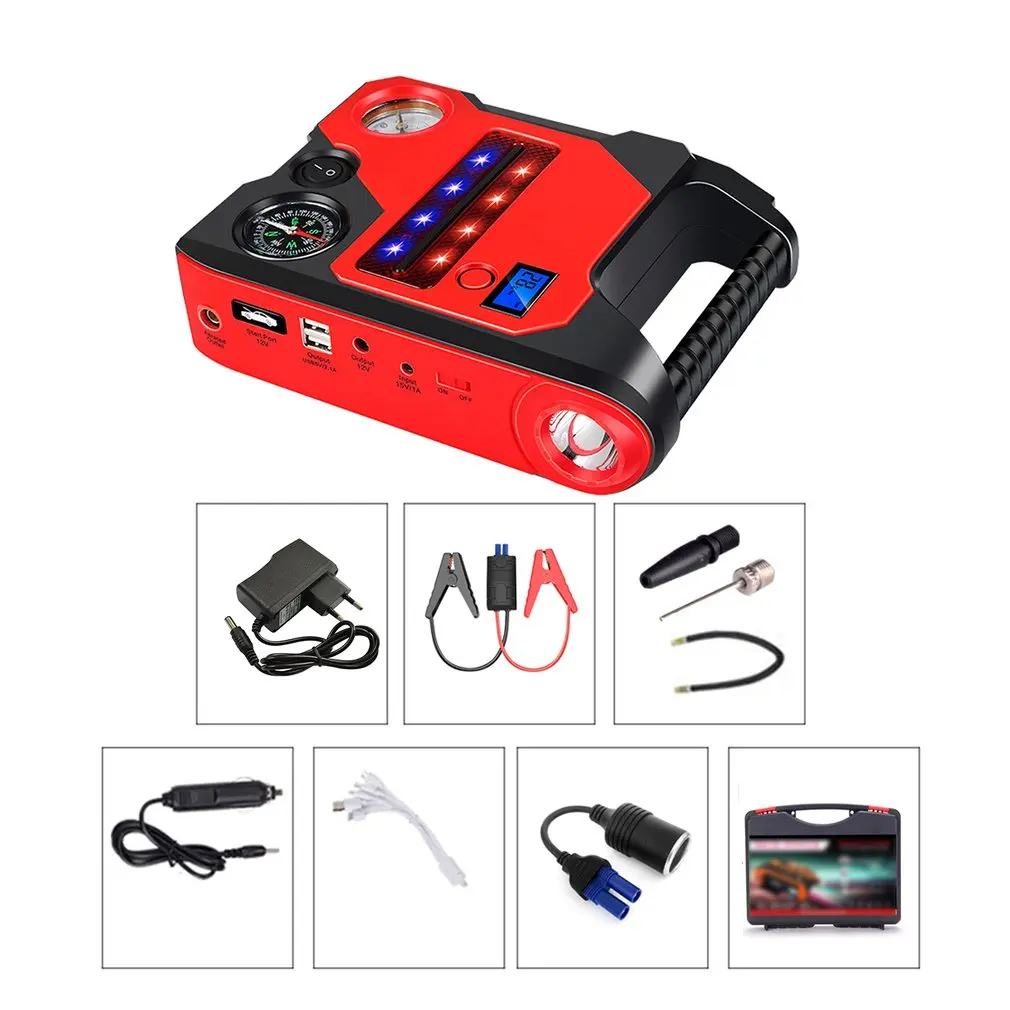 

22000mAh Portable Car Jump Starter Tire Inflator Battery Booster Charger Charging Power Bank Starting Device