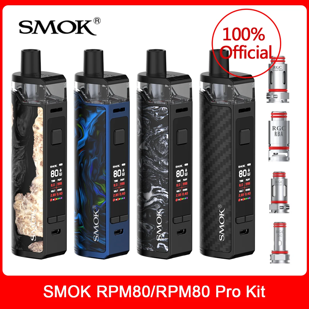 Original humo RPM80/RPM80 Pro Pod Vape Kit 80W 3000mah batería de la batería de 5ML cartucho RPM RPM80 Camboya Pod E cigarrillo vaporizador del RPM40