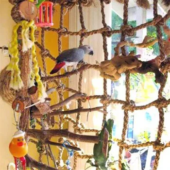 

1Set Bird Toys Parrot Climbing Net Hemp Rope Parrot Hanging Rope Net Swing Play Rope Ladder Bird Toy Play Gym Toys