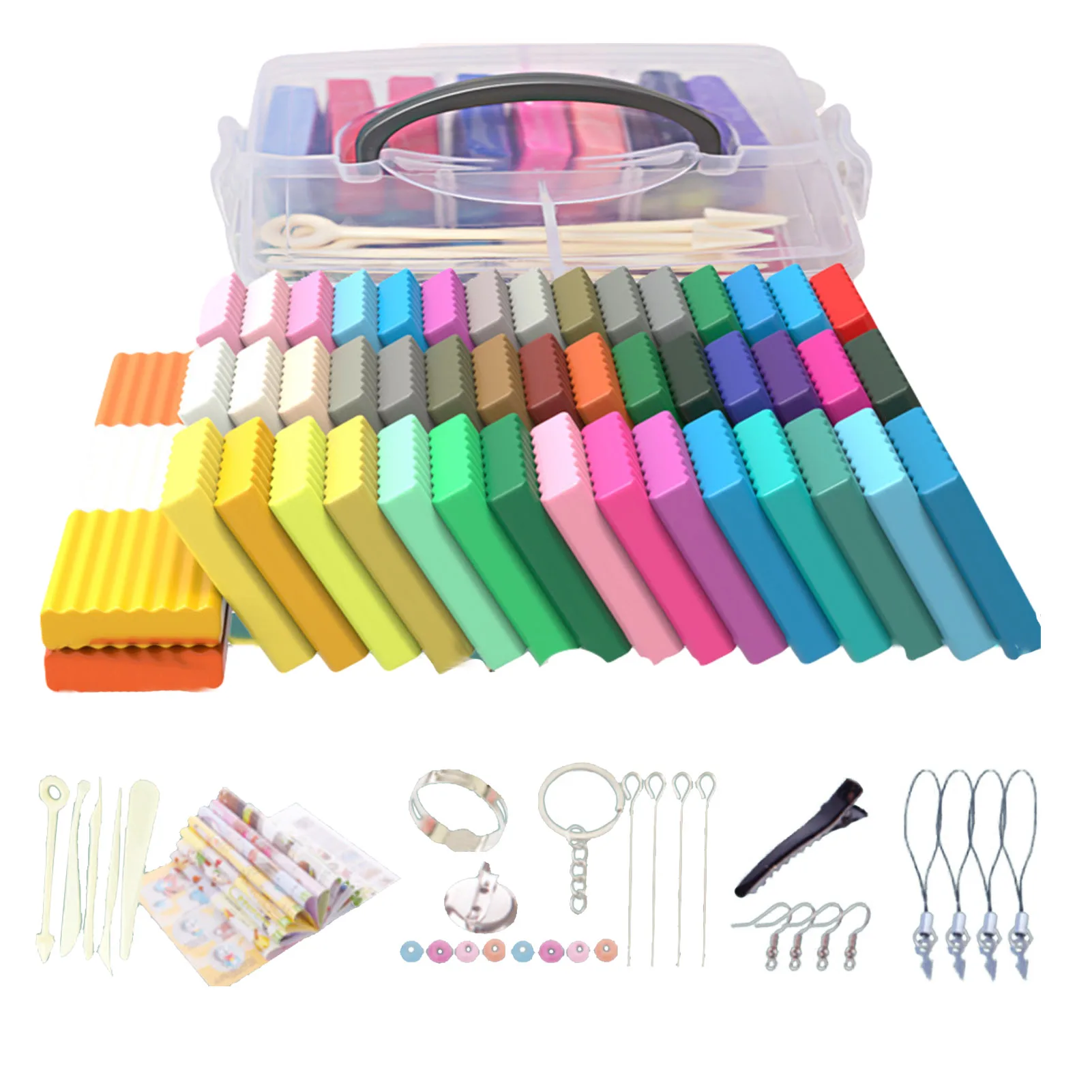 Polymer Clay Modeling Kit DIY Oven Bake Clay with Sculpting Tools A