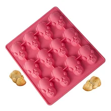 12 отверстий в форме свиньи, форма для торта, розовая силиконовая прекрасная шоколадная форма для желе, ледяных конфет, сделай сам, жаропрочные Инструменты для выпечки k352