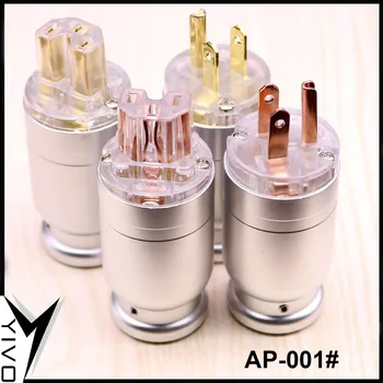 

Factory Supply YIVO Rhodium Gold plated Red Copper DIY 15A 125V AC Power Electrical Male female Optional IEC Connectors US plug