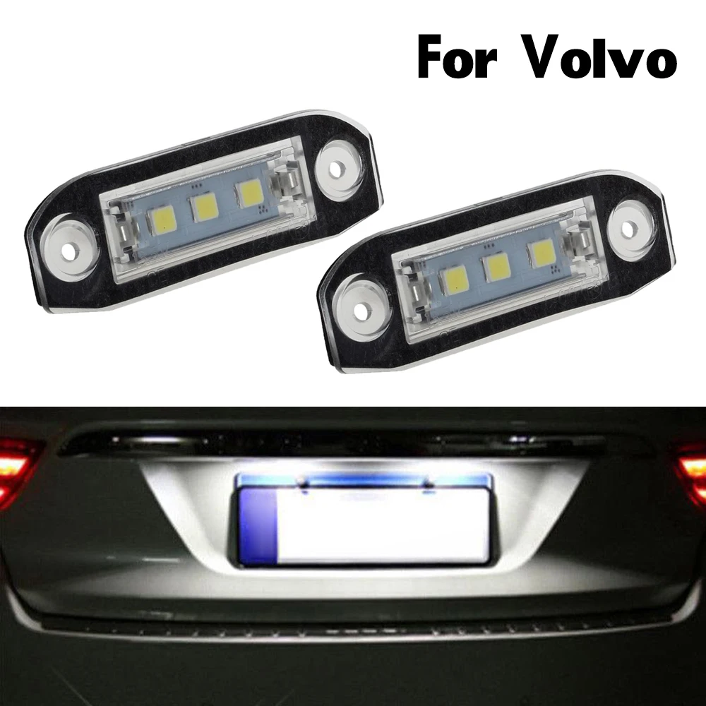 2 pçs carro canbus led luzes da placa de licença montagem da lâmpada sinal automático para volvo s80 xc90 s40 v60 xc60 s60 c70 v50 xc70 v70 luces
