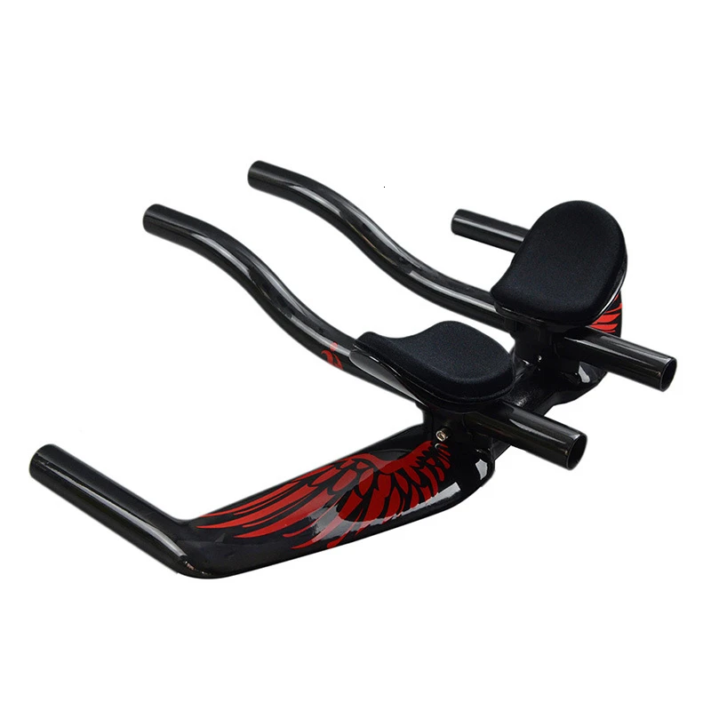 Red logo glossy 400 Полностью углеродный руль для велосипеда, прочный руль TT для езды на большие расстояния, глянцевая матовая ручка для велосипеда, запасные части, много цветов - Цвет: Red logo glossy 400