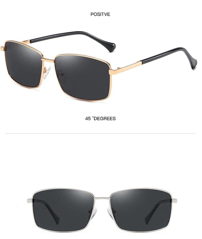 Men's Driving Prescription Lenses Sunglasses Polarized Square Anti-Glare Short-sight Sun Glasses For Male 0 -0.5 -0.75 To -6.0