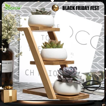 

Home Creative Bamboo Frame Modern Minimalist Style Multifunctional Gardening Living Room Balcony Fleshy Decorative Flower Stand