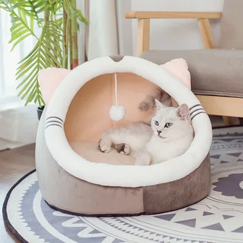 

Foldable Cat Pet Bed for small medium Pet Dog Soft Nest Kennel Kitten Bed House Sleeping Bag Pets Winter Warm Cozy House Cave