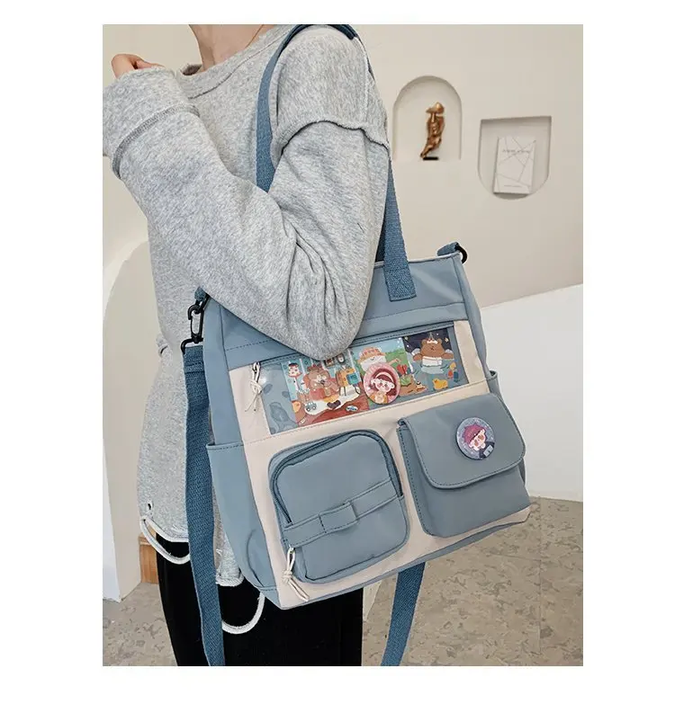 Cute Series Kawaii Bag Japanese for Girls Large Ita Bag Purse Student School Bag Girls Crossbody Bag Clear Pocket Shoulder Bag