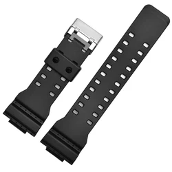 Silicone Watch Band Replacement - Stylish and Durable Strap Accessory - 16mm (Black silver matte)