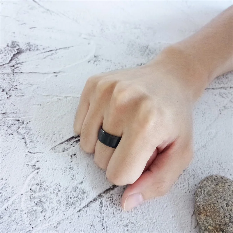 Vnox Classic Men Ring Stainless Steel Wedding Jewelry Horus Cross Casual Male Band 3