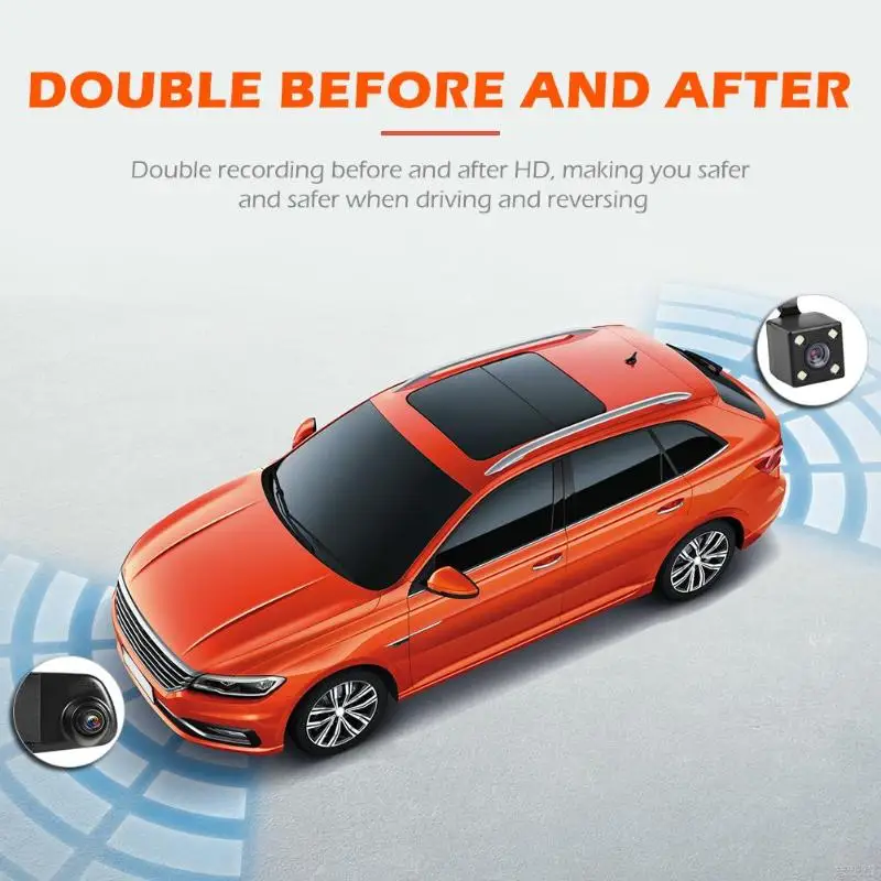 Q103B HD 1080p Автомобильная dvr камера 4,3 дюймов ips экран зеркало заднего вида Dashcam рекордер с камерой заднего вида+ 16 ГБ TF Карта