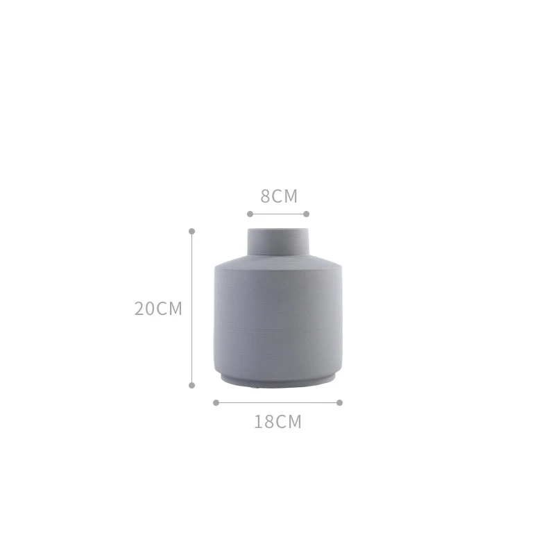 Grey VILEAD 44 см керамическая рисованная дзен ваза статуэтки скандинавские креативные черно-белые ручной работы орнамент украшение дома аксессуары - Цвет: Grey