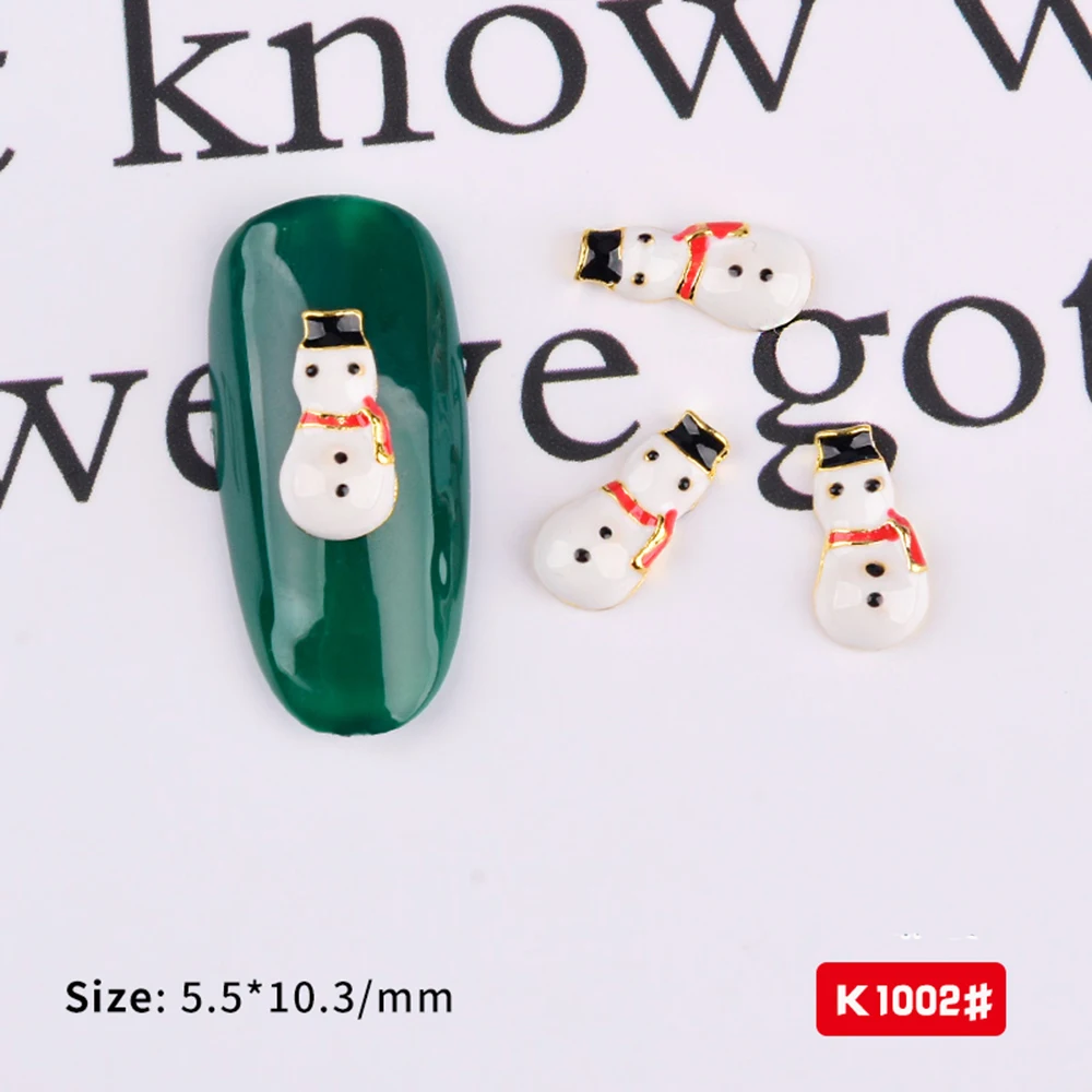 1 шт. 24 дизайна носок для рождественской елки Снежинка для ногтей украшения из сплава металла DIY 3D аксессуары из стразов ювелирные изделия инструменты - Цвет: 1002