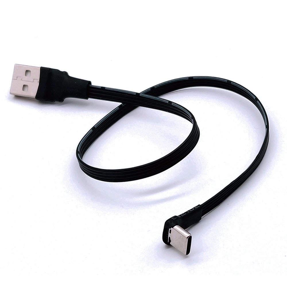 Liso de 1m Usb para Tipo-c Cabo de Dados de Carregamento Masculino Versão 2.0 Conector Cotovelo Esquerdo e Direito Ângulo Direito Cabo Flexível 5cm-cotovelo - Imagem 6