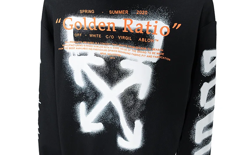 OFF-WHITE OW Осень-Зима Новое высококачественное изображение карты Мужская Пара Толстовка оптом